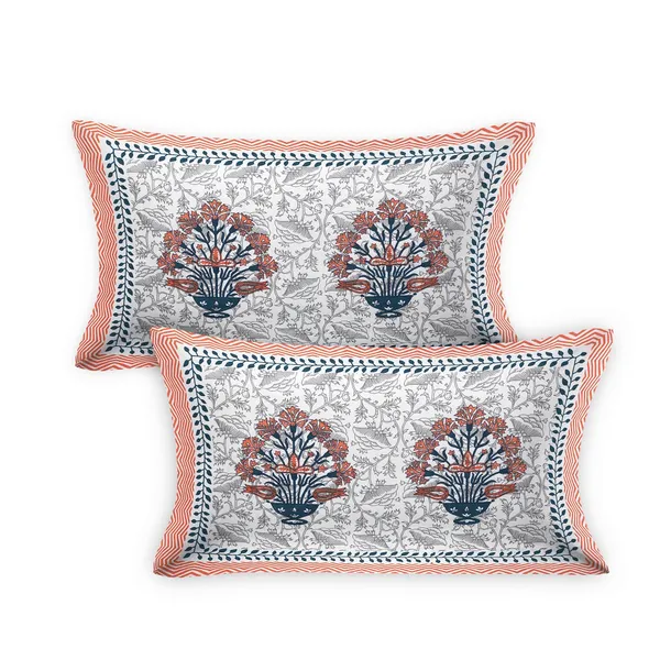 Orange_Cotton_Rajwada_Empire_Double_Bedsheet_With_Pillow_Cover_108_X_108_Cm